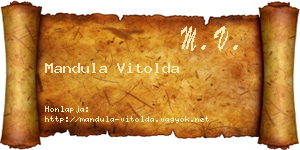 Mandula Vitolda névjegykártya